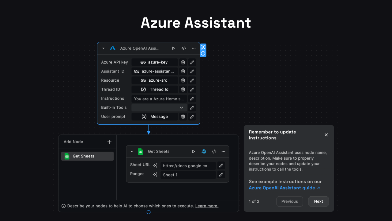 Azure OpenAI Assistant Node