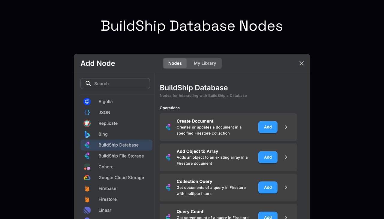 BuildShip Database Nodes