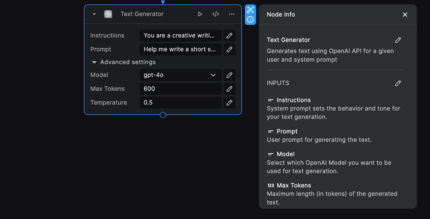 Node Info tooltip