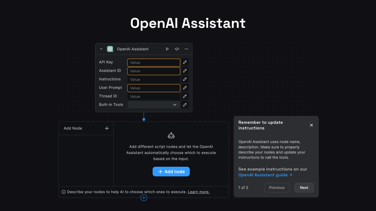 OpenAI Assistant Node