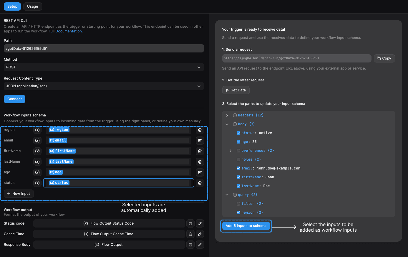 trigger get data